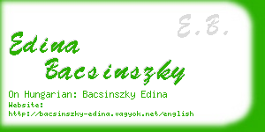 edina bacsinszky business card